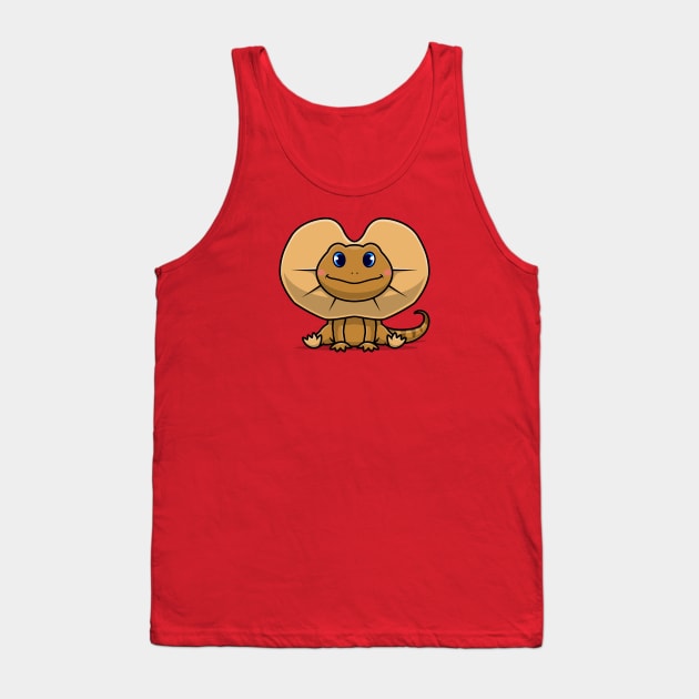 Cute Frilled Neck Lizard Cartoon Vector Icon Illustration Tank Top by Catalyst Labs